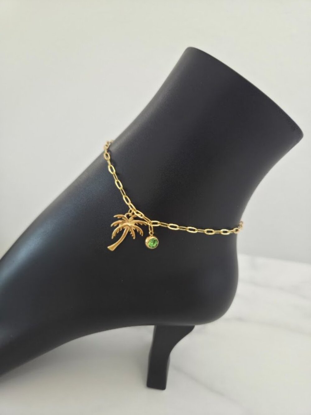 Tropical Coconut Tree Set Birthstone Pendant Anklet Beach Foot Chain Fashion - Picture 5 of 16